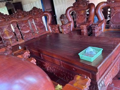 Bộ Bàn Ghế Gõ Đỏ Nhập Khẩu Tay 20, 8 Món – Hàng Thanh Lý Cao Cấp