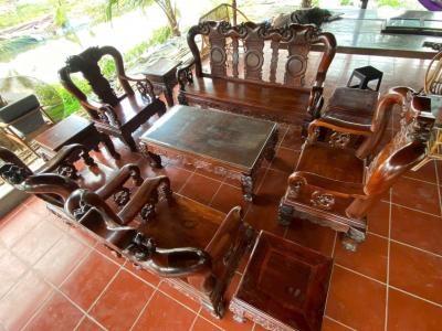 Bộ bàn ghế cẩm lai tay 12 gồm 10 món